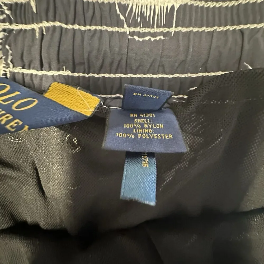 Polo Ralph Lauren Swim Trunks Mens XL Navy Blue Board Shorts Marlin AOP Graphic